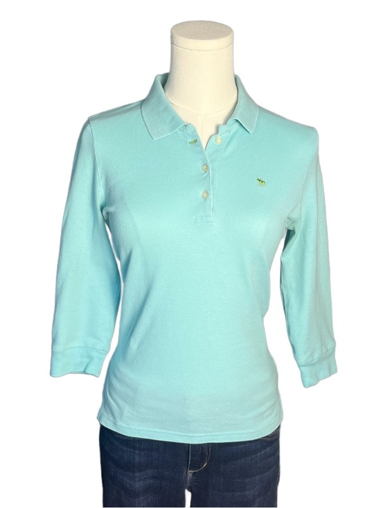 Abercrombie & Fitch Tops - Vintage Abercrombie & Fitch Women's Light Aqua 3/4 Sleeve Polo Shirt Size M